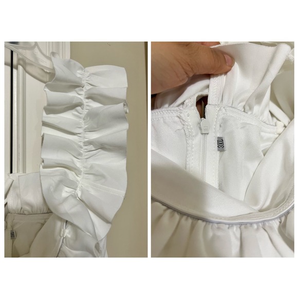 Cololura Sexy Long Off Shoulder Ruffles Stringy Selvedge Mermaid Bodycon Dress - Picture 4 of 15